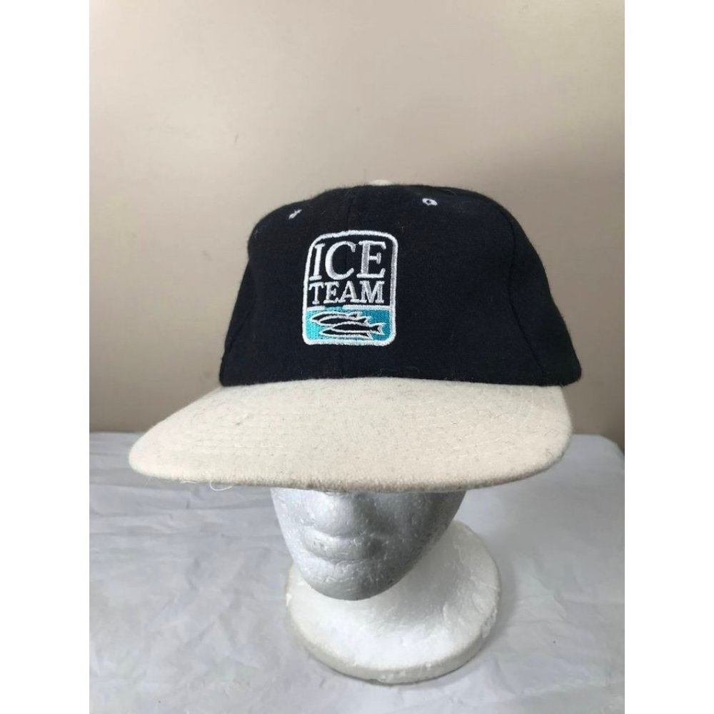 Vintage Ice Team Ice Fishing Strapback Hat Cap